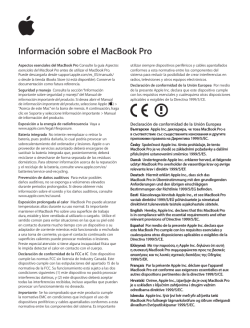 Información sobre el MacBook Pro