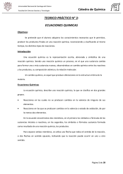 reacciones quimicas - Universidad Nacional de Santiago del Estero
