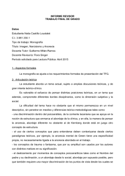 INFORME REVISOR TRABAJO FINAL DE GRADO Datos