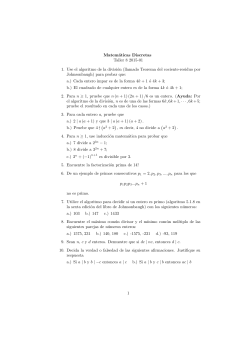 Matemáticas Discretas Taller 8 2015