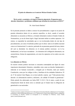 El juicio de alimentos en el contexto México-Estados Unidos