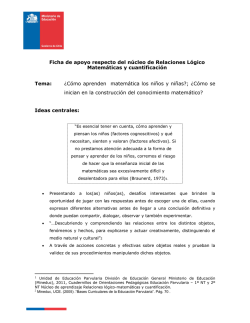 Ficha de apoyo. C&oacute;mo aprenden matem&aacute;ticas los ni&ntilde;os y ni&ntilde;as.