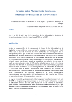 Jornadas sobre Planeamiento Estrat&eacute;gico, Informaci&oacute;n y