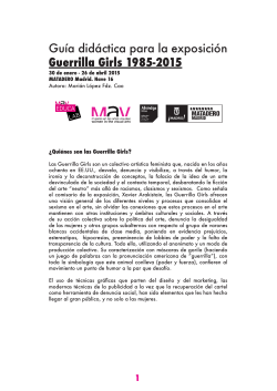 Guía didáctica para la exposición Guerrilla Girls 1985-2015