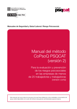 Manual del método CoPsoQ PSQCAT (versión 2)