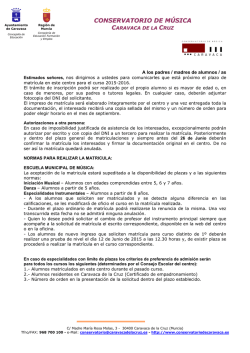 Instrucciones para la matrícula