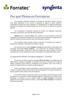 Por qué Plenus en Forrajeras