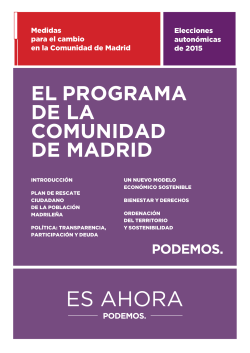 EL PROGRAMA DE LA COMUNIDAD DE MADRID