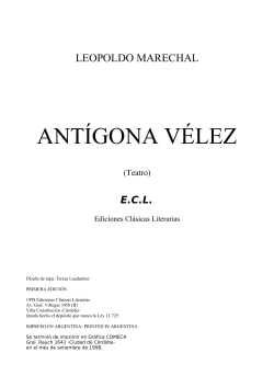 "Antígona Vélez" de Leopoldo Marechal