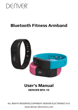 Bluetooth Fitness Armband User`s Manual