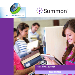 Gu&iacute;a R&aacute;pida Summon - Sistema de Bibliotecas