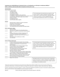 Cuestionario de la AHA/ACSM para la Evaluación Previa a su