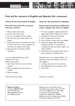 First aid for seizures in English and Spanish (for