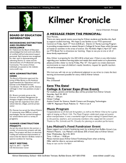 Kilmer Kronicle - Community Consolidated School District 21