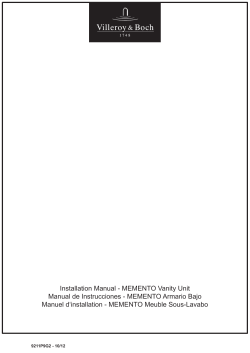 Installation Manual - MEMENTO Vanity Unit