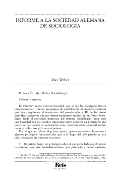 INFORME A LA SOCIEDAD ALEMANA DE SOCIOLOGÍA
