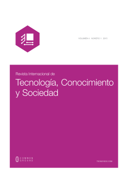 Volumen 4, Número 1, 2015 - Tecnología Conocimiento y Sociedad