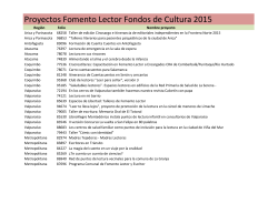 Proyectos Fomento Lector Fondos de Cultura 2015