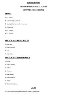 Gu&iacute;a de lectura de "Las bicicletas son para el verano"