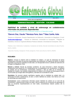 Habilidad de cuidado y nivel de sobrecarga en cuidadoras/es