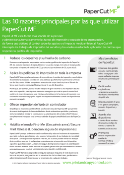 Las 10 razones principales por las que utilizar PaperCut MF