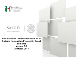 Inclusi&oacute;n de Cuidados Paliativos en el Sistema Nacional de