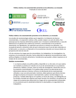 Política relativa a los nanomateriales presentes en los alimentos y