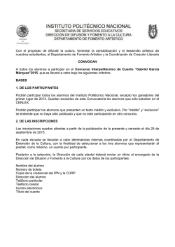 Convocatoria Cuento 2015 - Actividades art&iacute;stico