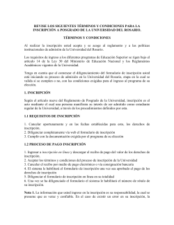 términos y condiciones - Universidad del Rosario