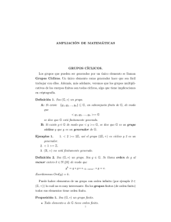 Grupos C&iacute;clicos - Facultad de Ciencias Matem&aacute;ticas