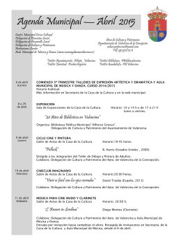 Agenda Cultural Casa de la Cultura- ABRIL2015-2