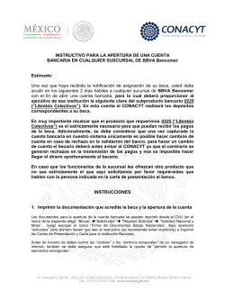 INSTRUCTIVO PARA LA APERTURA DE UNA CUENTA BANCARIA
