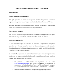 Gu&iacute;a de incidencia ciudadana &ndash; Fase inicial