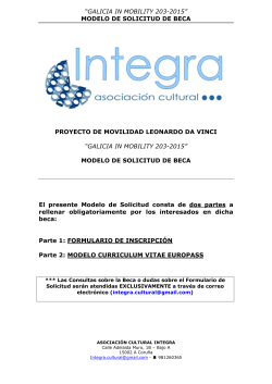 “GALICIA IN MOBILITY 203-2015” MODELO DE SOLICITUD DE