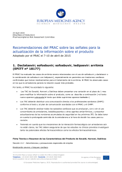 PRAC recommendations for PI update - Apr 2015 - ES