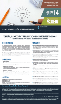 dise&ntilde;o, redacci&oacute;n y presentaci&oacute;n de informes t&eacute;cnicos
