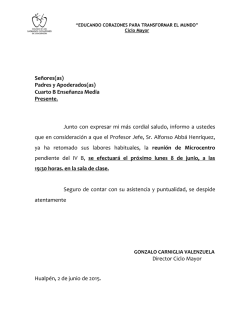 Se&ntilde;ores(as) Padres y Apoderados(as) Cuarto B Ense&ntilde;anza Media