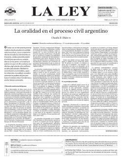 Artículo: "La oralidad en el proceso civil argentino"