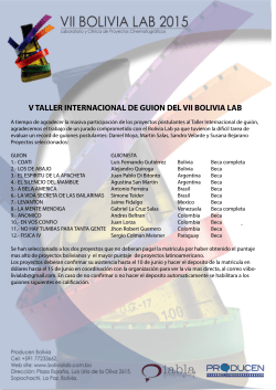 Lista V Taller Internacional de guion del VII Bolivia Lab