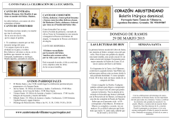 CORAZÓN AGUSTINIANO Boletín litúrgico dominical. DOMINGO