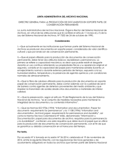 Directriz para la producción de documentos en soporte papel de