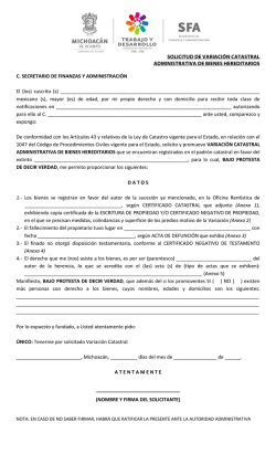 SOLICITUD DE VARIACI&Oacute;N CATASTRAL