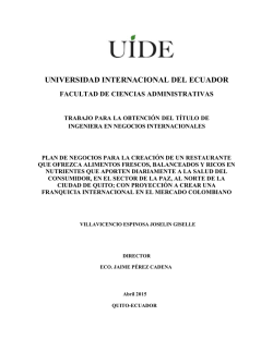 “Plan de negocios para la creación de un restaurante que ofrezca