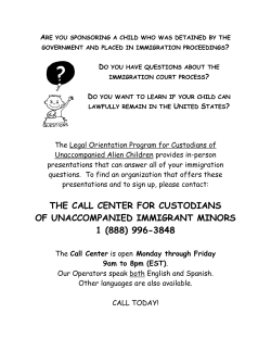 the call center for custodians of unaccompanied immigrant minors 1