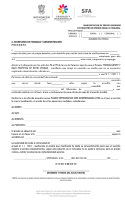 Para Manifestaci&oacute;n de Predio Ignorado
