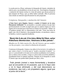 Limpieza, búsqueda y anulación del Jametz