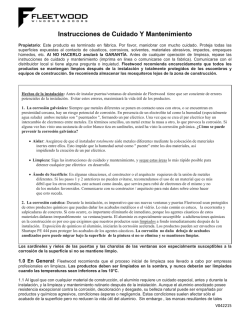 INSTRUCCIONES DE CUIDADO Y MANTENIMIENTO