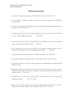 Problemas de ecuaciones