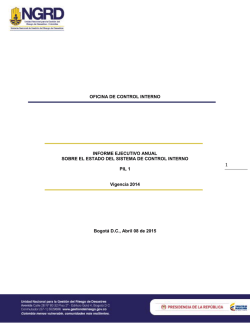 Informe Ejecutivo Anual - Unidad Nacional para la Gesti&oacute;n del
