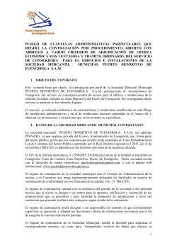 pliego de cláusulas administrativas particulares que regirá la